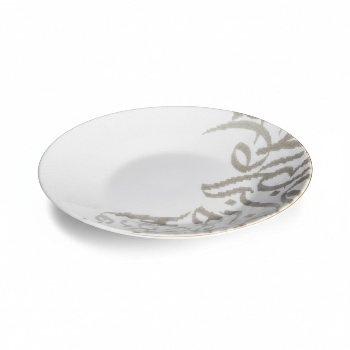 25cm Calligraphy Dinner Plate White
