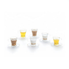 12 Piece Cup & Saucer Set Clear