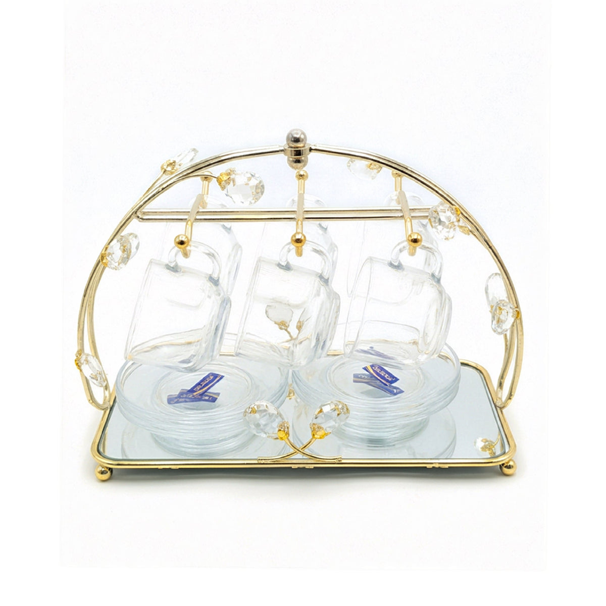 13 Piece Cup & Saucer Set Gold