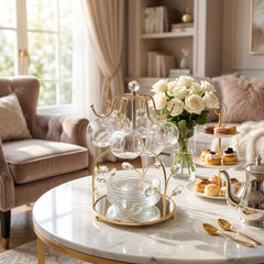 13 Piece Cup & Saucer Set Gold