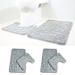 2 Piece Bathroom Rug Set Grey