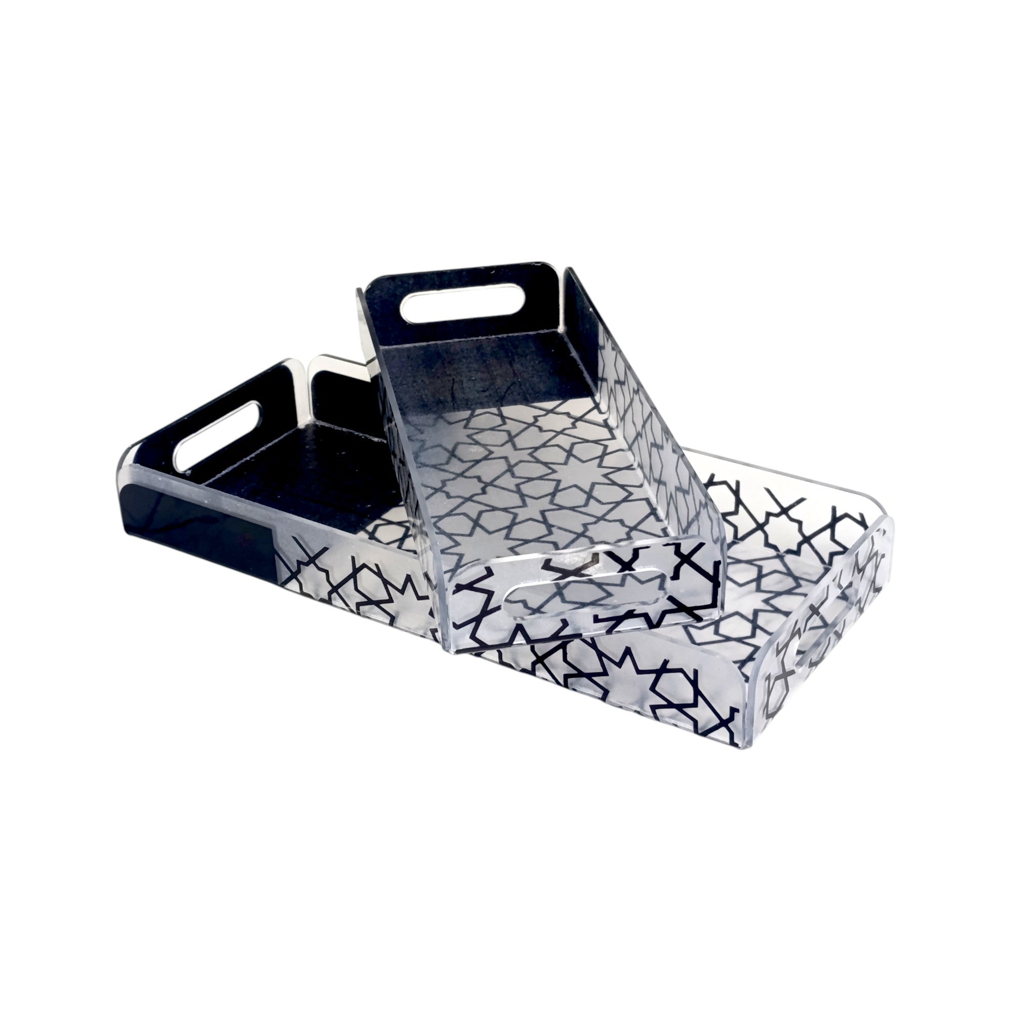 2 Piece Acrylic Tray Set Black
