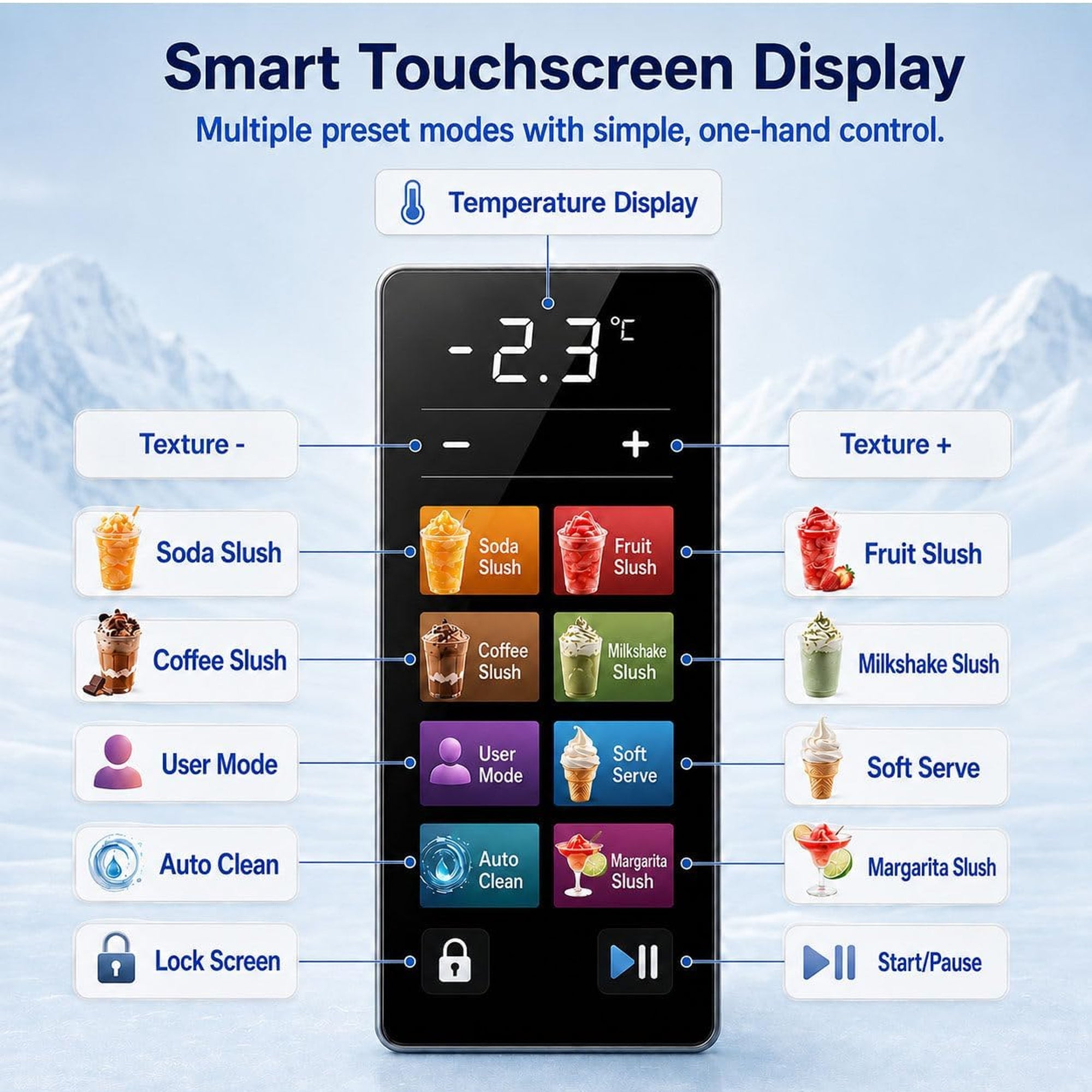 2 in 1 Soft Serve and Slush Machine Black