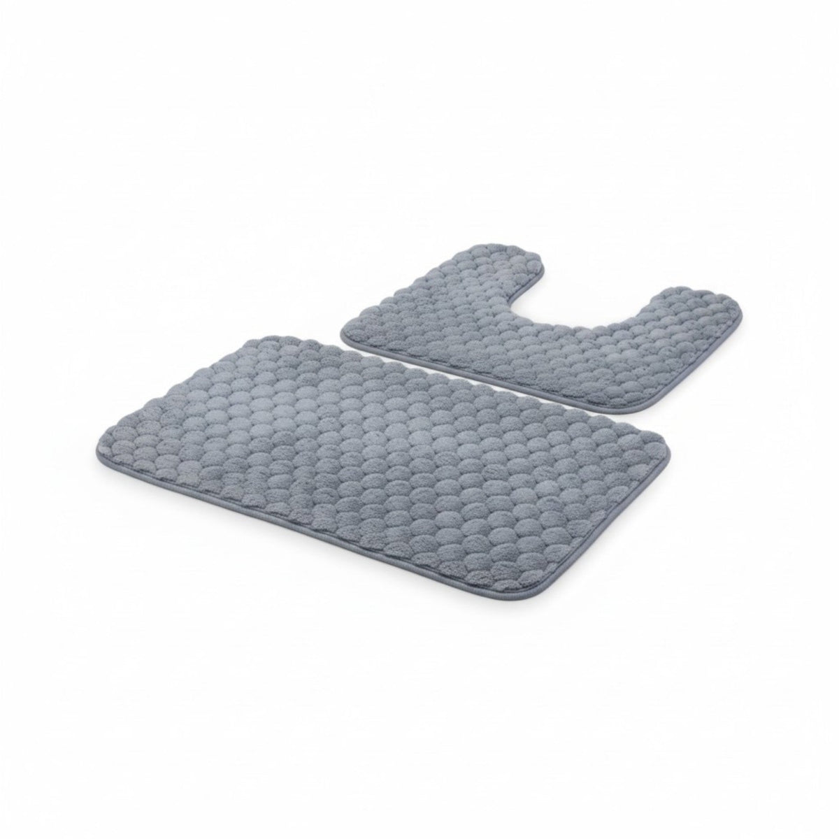 2 Piece Bathroom Mat Set Grey
