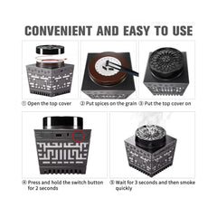 3-in-1 Electric Bakhoor Burner Black