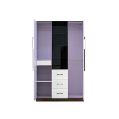 3 Door Wardrobe White Wood Grain