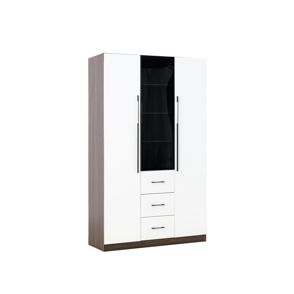 3 Door Wardrobe White Wood Grain