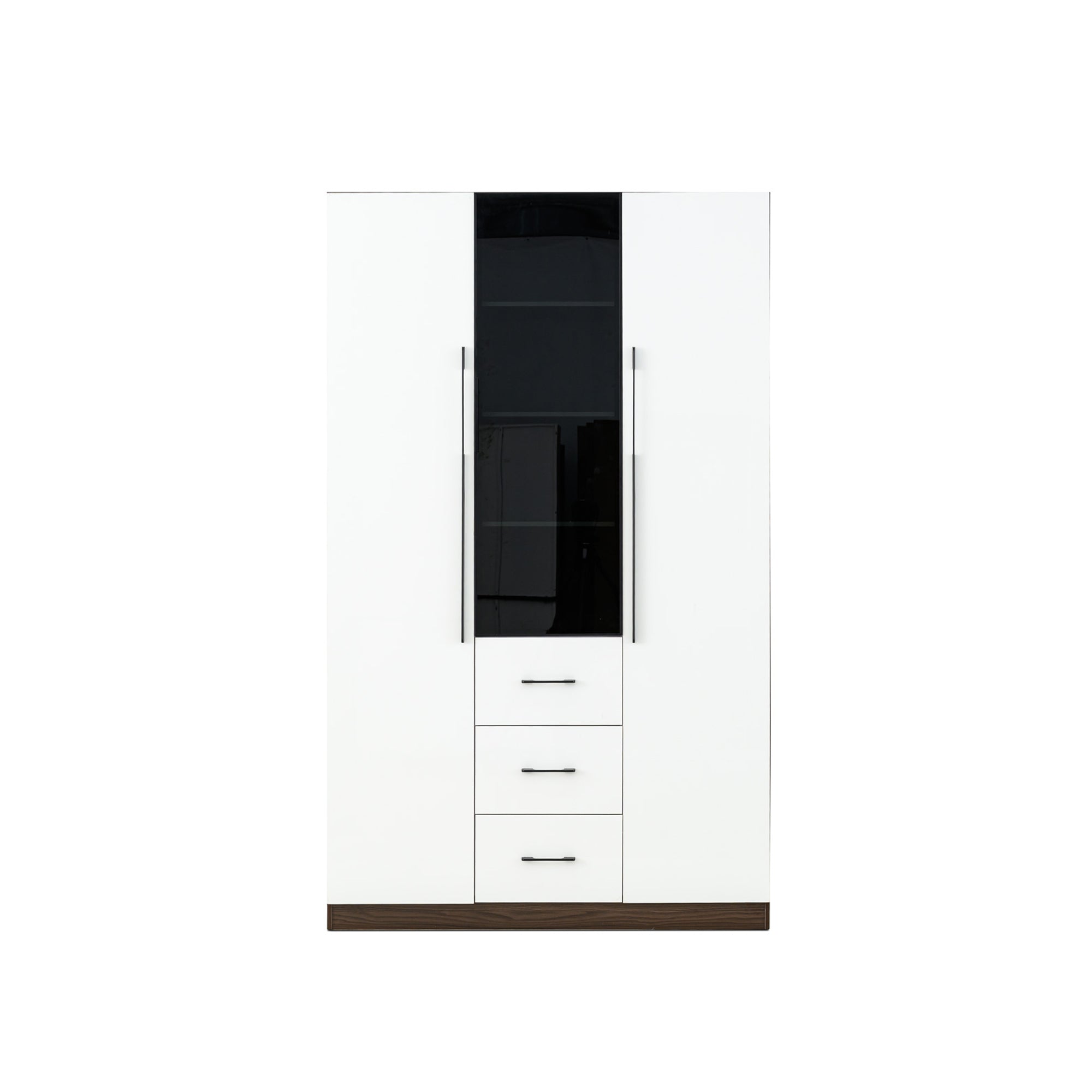 3 Door Wardrobe White Wood Grain