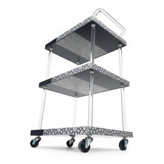 3 Tier Acrylic Trolley Black
