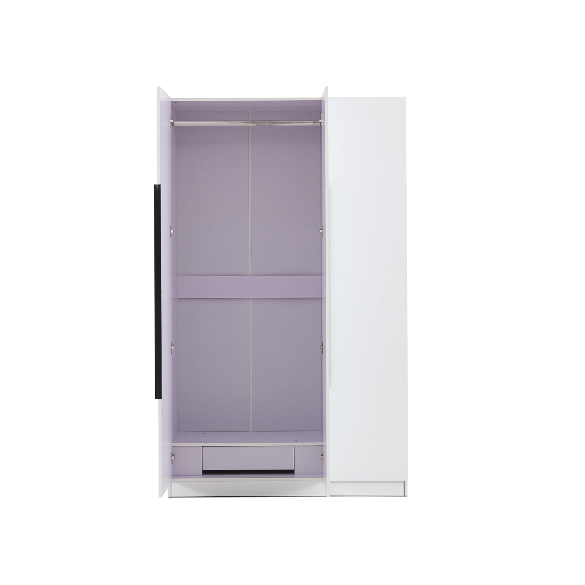 3 Door High Gloss Wardrobe White