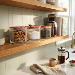 3 Piece Glass Canister Set Clear