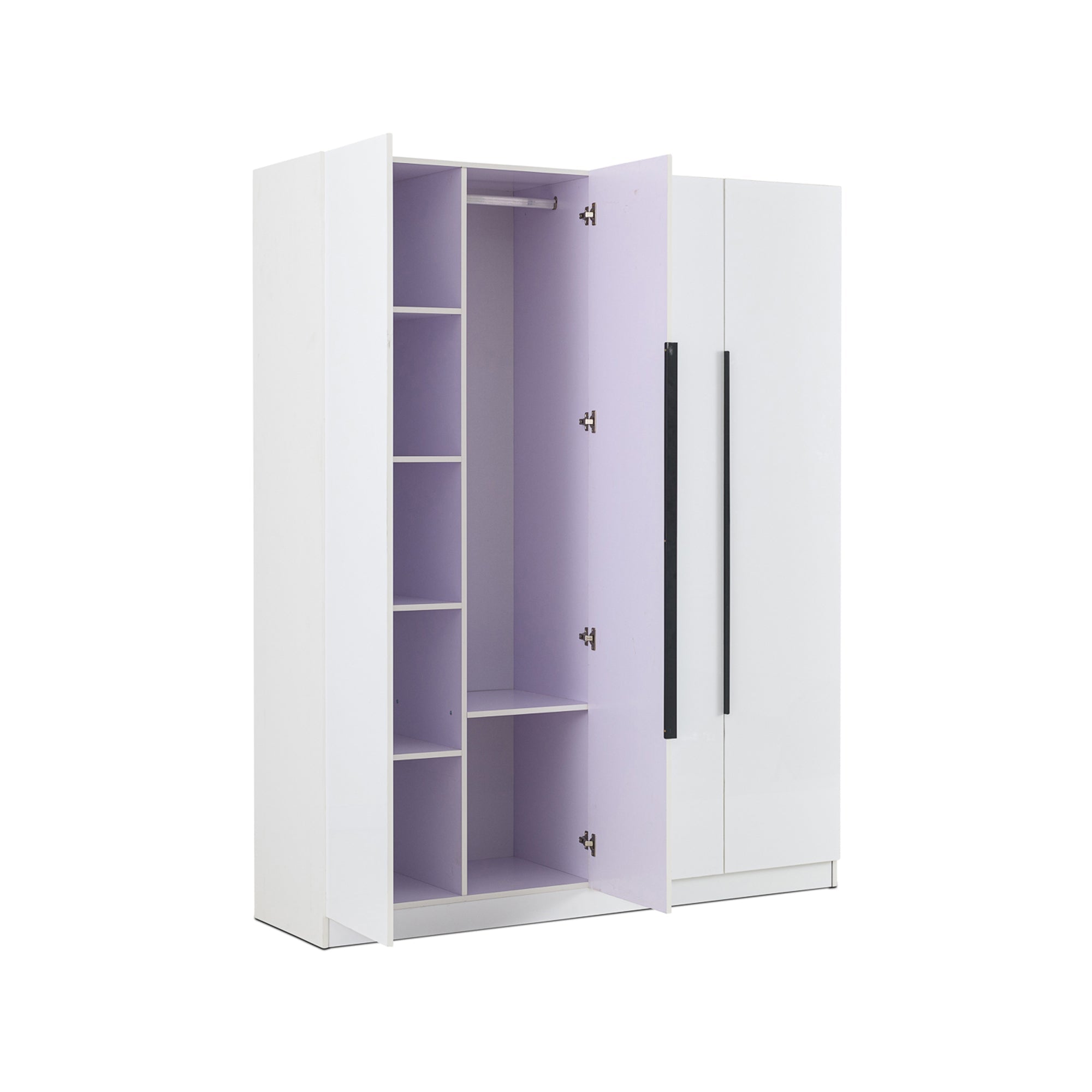 4 Door High Gloss Wardrobe White