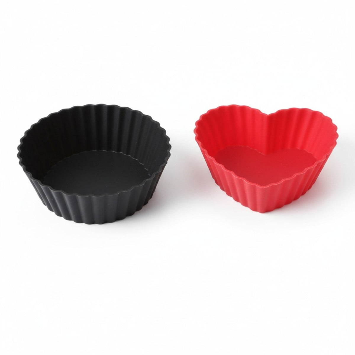 6 Piece Silicone Muffin Cups Black & Red