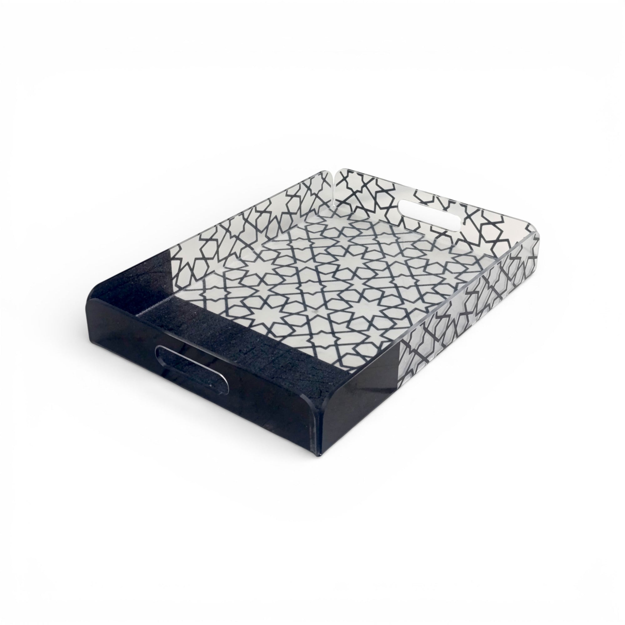 Acrylic 2 Piece Tray Set Black