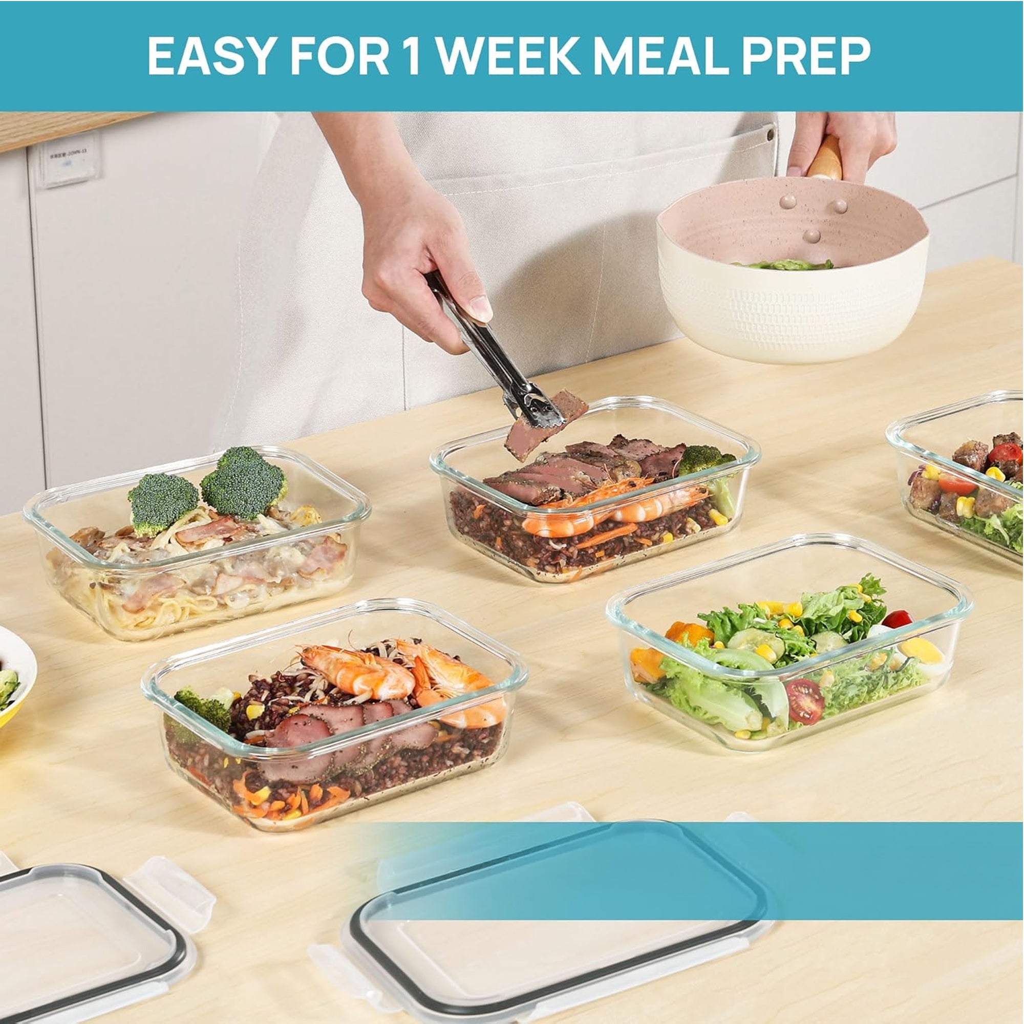 4 Piece 370ml Storage Container Set Clear