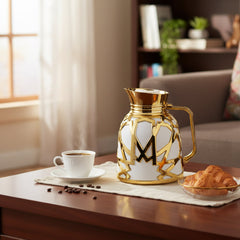 1Lt Arabic Flask White & Gold