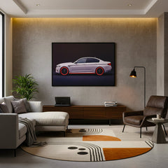80 x 120cm Car Frame with LED Lights White & Red