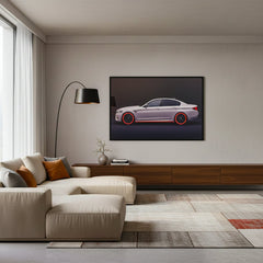 80 x 120cm Car Frame with LED Lights White & Red