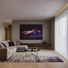 80 x 120cm Car Frame with LED Lights Purple