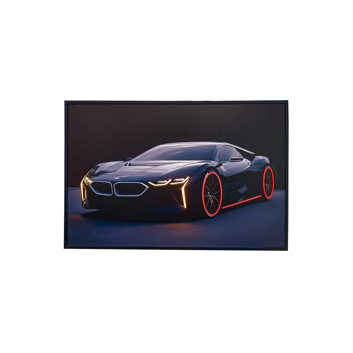 40 x 60cm Car Frame with LED Lights Black & Red
