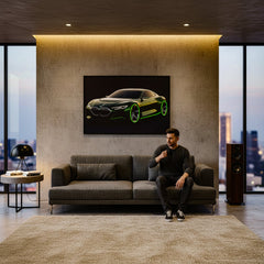 80 x 120cm Car Frame with LED Lights Green