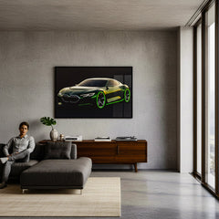 80 x 120cm Car Frame with LED Lights Green