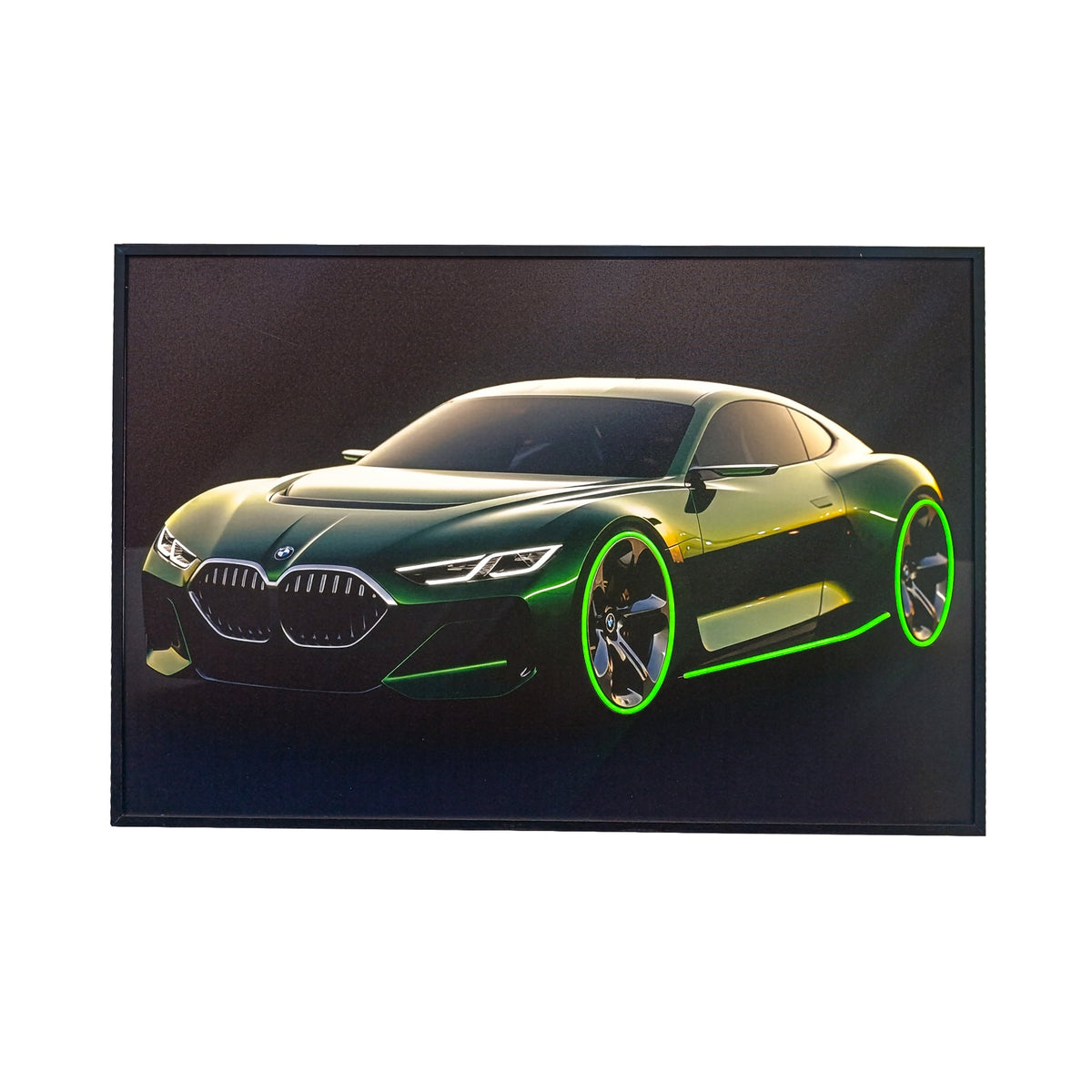 80 x 120cm Car Frame with LED Lights Green