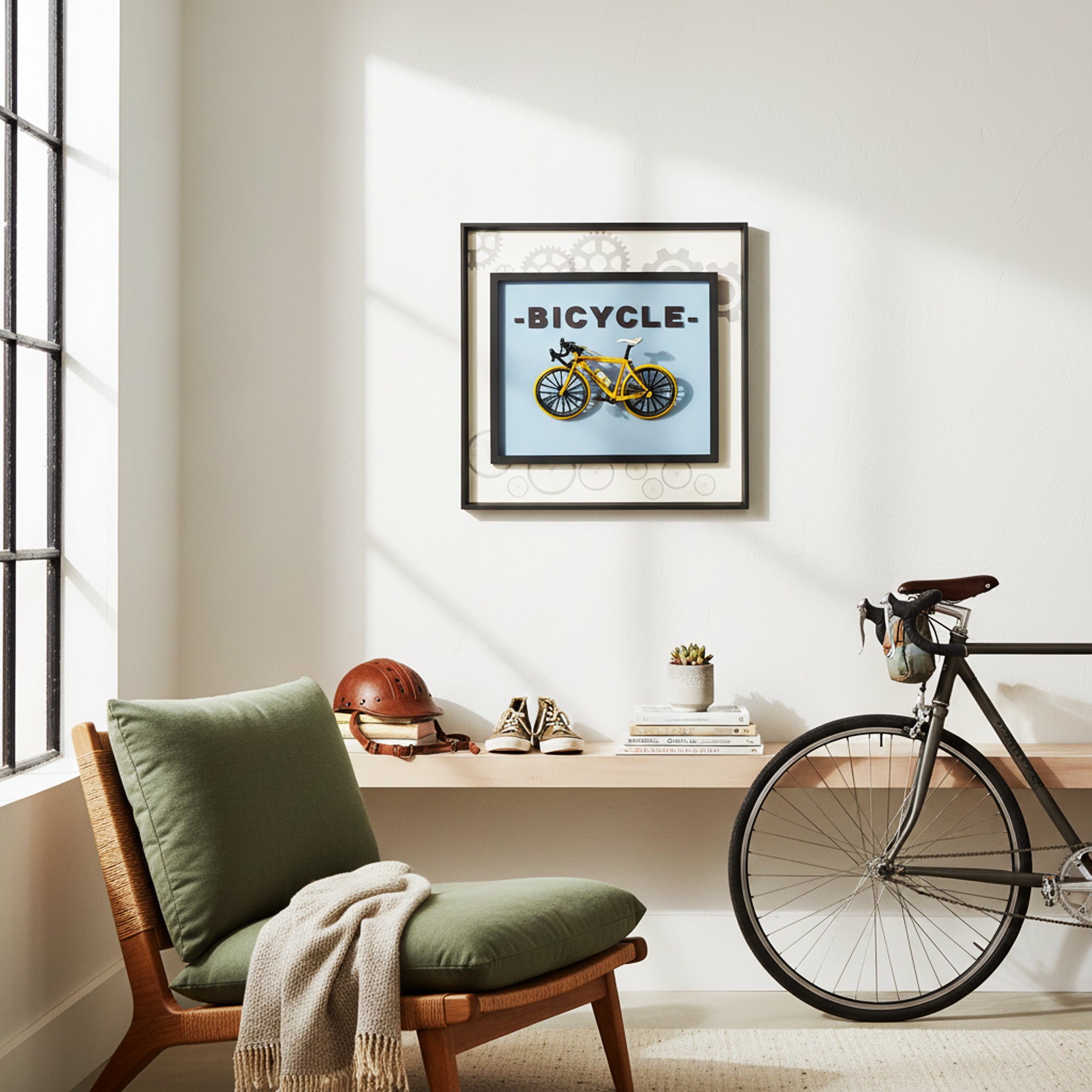40 x 40cm Bicycle Frame Yellow