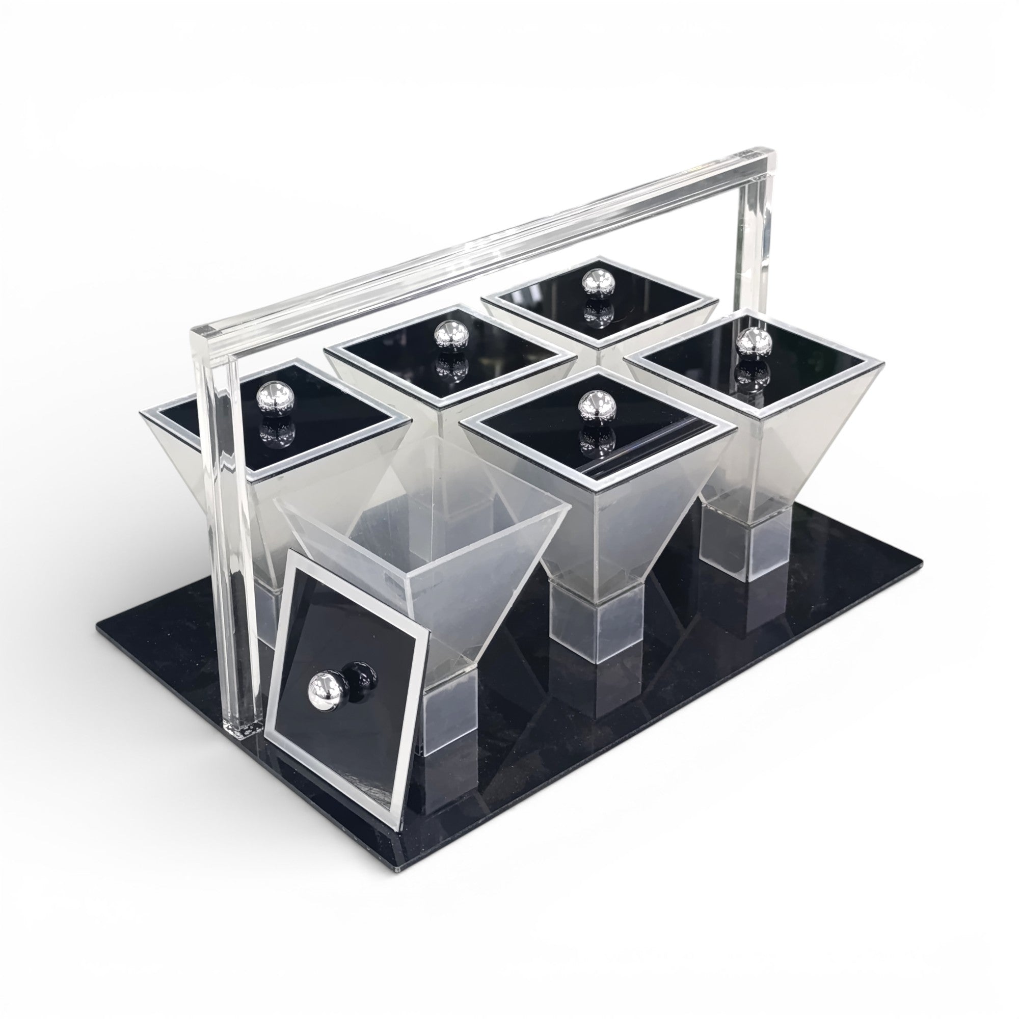 6 Piece Acrylic Snack Server Black