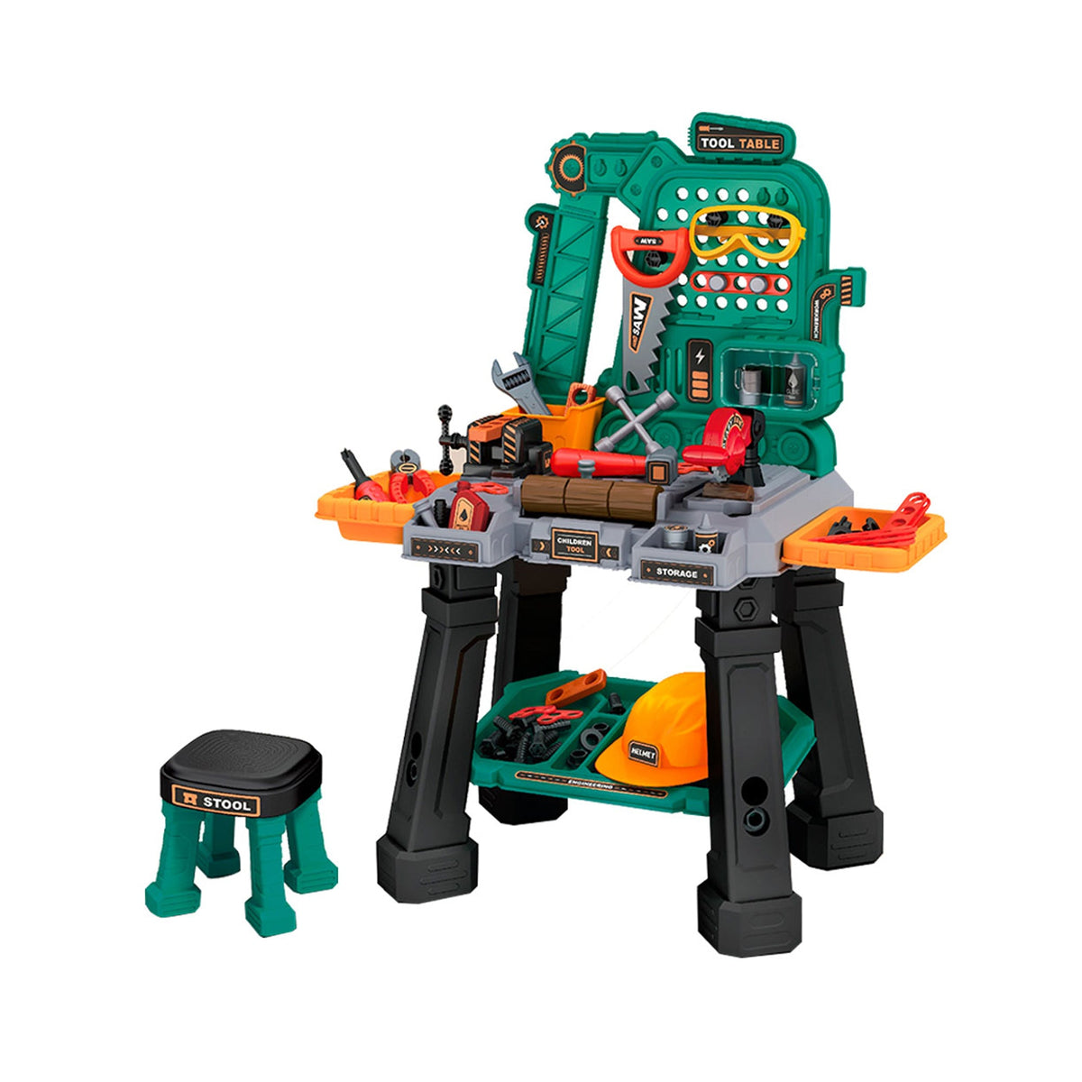 87 Piece Tool Table Toy Multicoloured