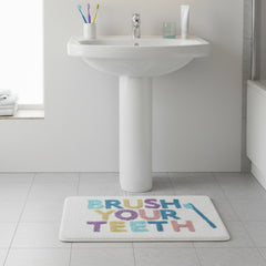 "Brush Your Teeth" Floor Mat Multicoloured