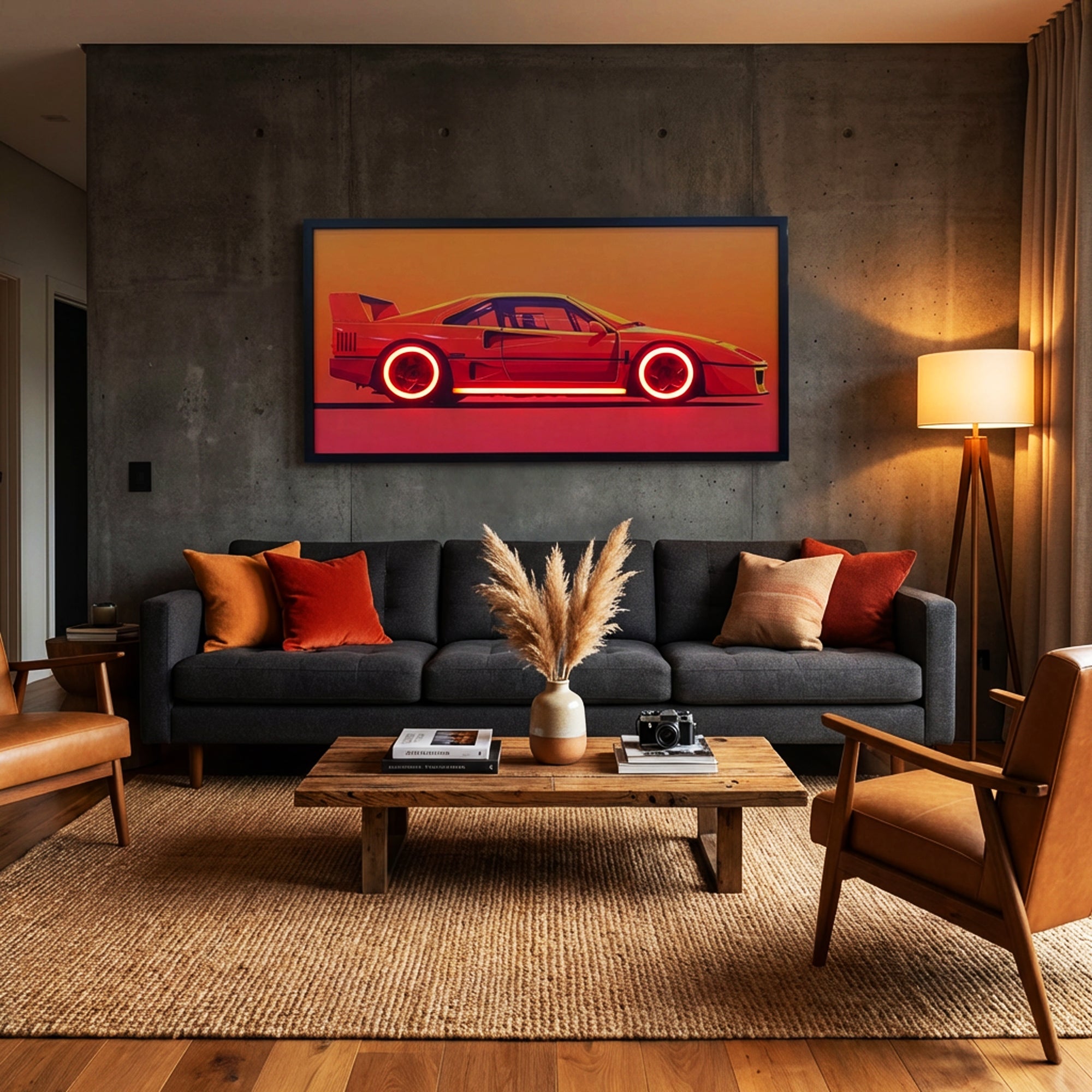100 x 40cm Car Frame with Lights Red