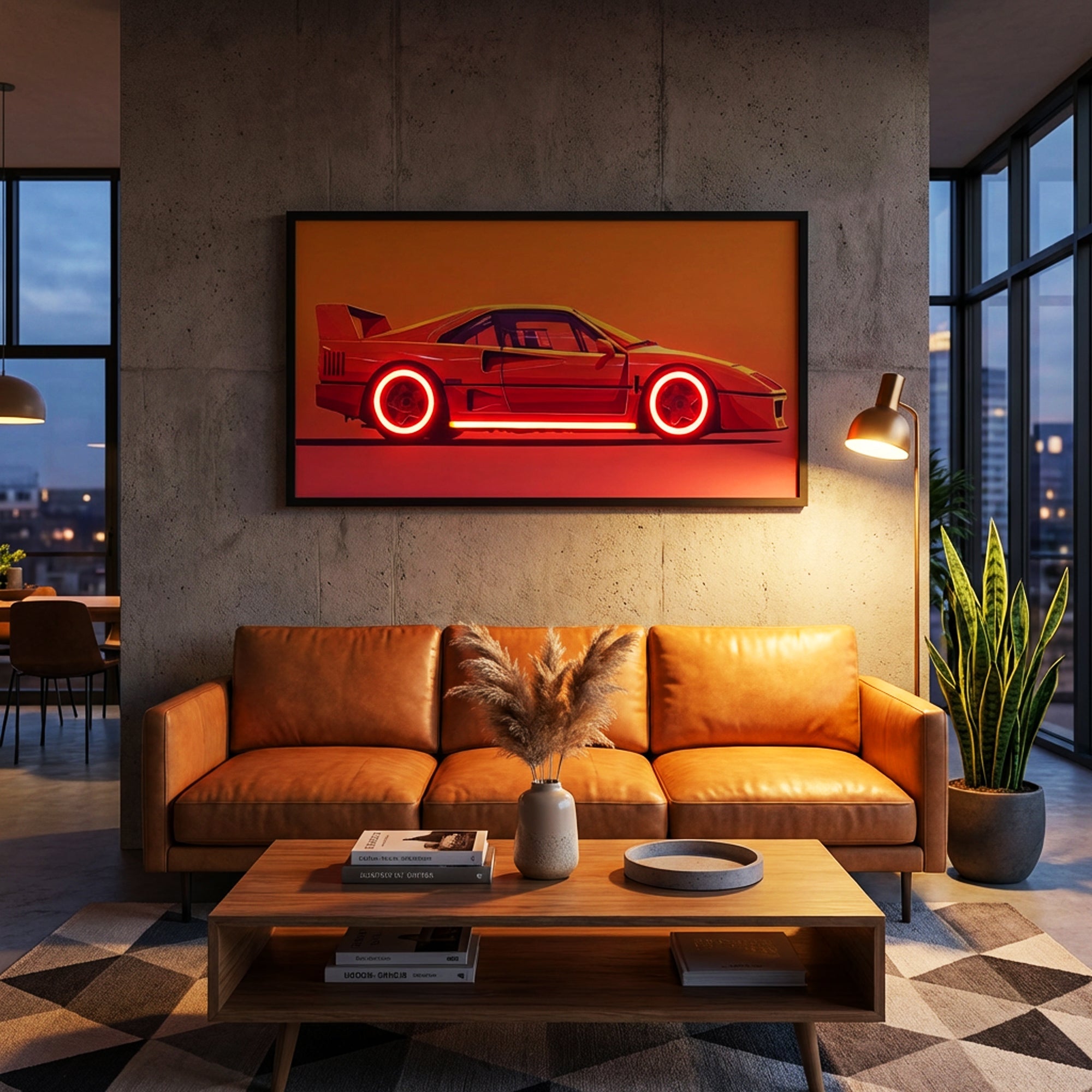 100 x 40cm Car Frame with Lights Red