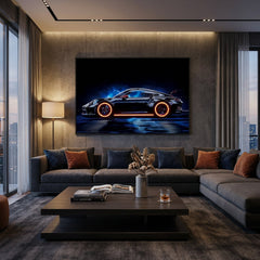 120 x 80cm Car Frame with Lights Black & Blue