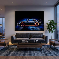 120 x 80cm Car Frame with Lights Black & Blue