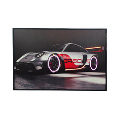 120 x 80cm Car Frame with Lights Red & Silver