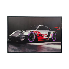 120 x 80cm Car Frame with Lights Red & Silver