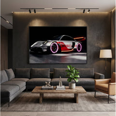 120 x 80cm Car Frame with Lights Red & Silver