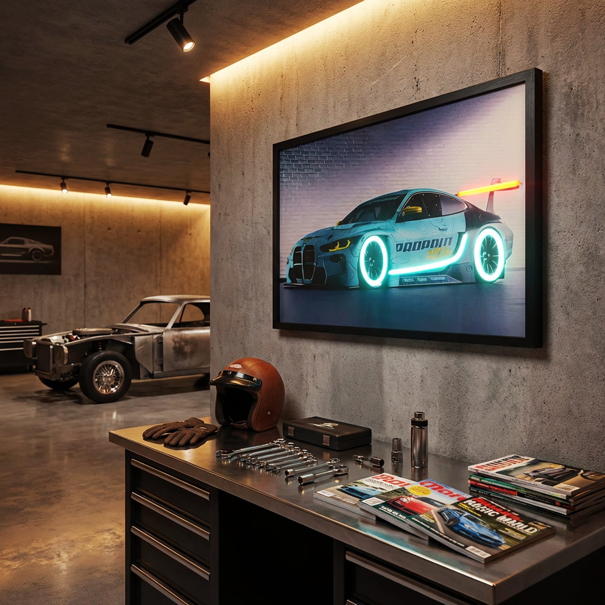 70 x 40cm Car Frame with Lights