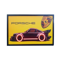 70 x 40cm Car Frame with Lights Yellow