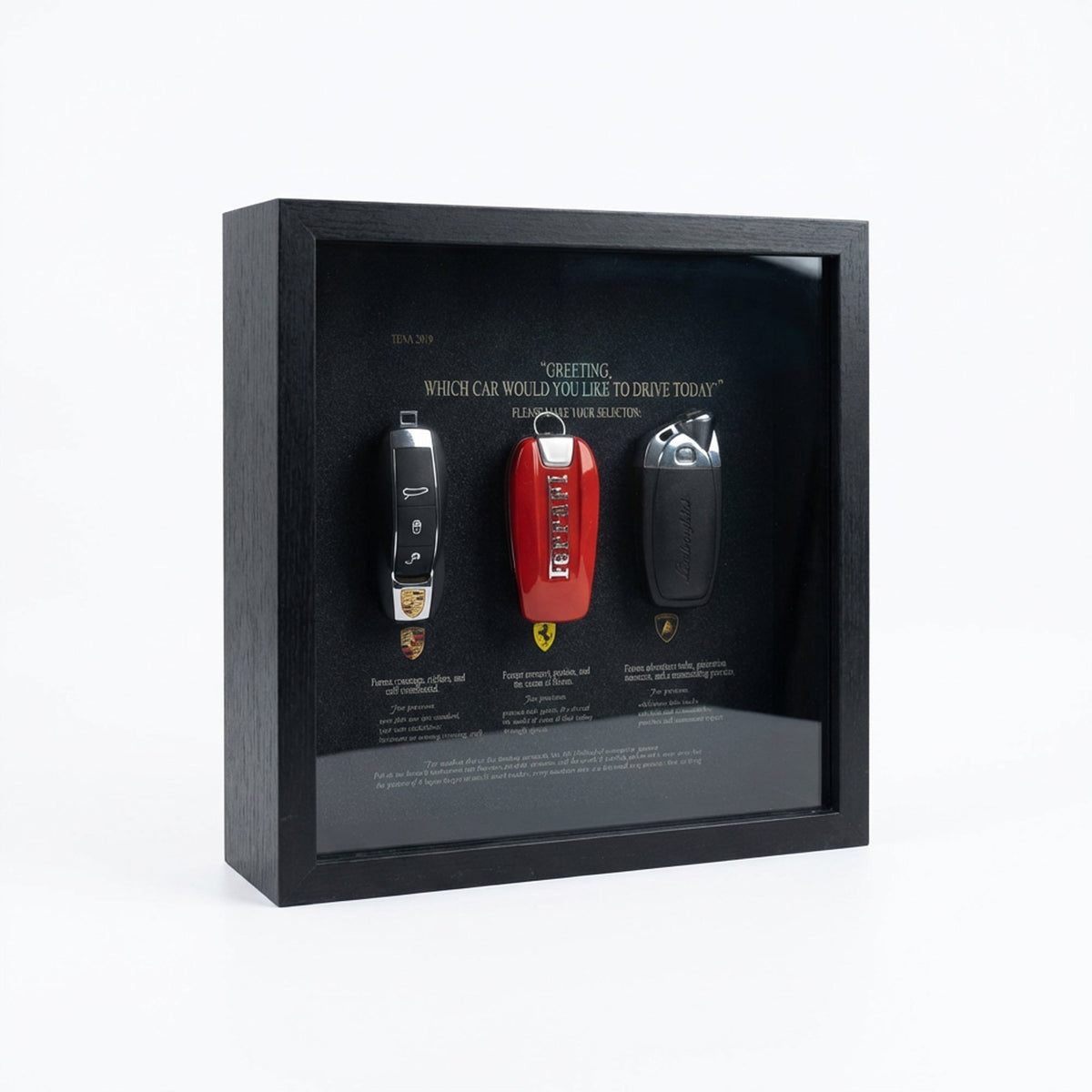 25 x 25cm Sports Car Key Frame Black