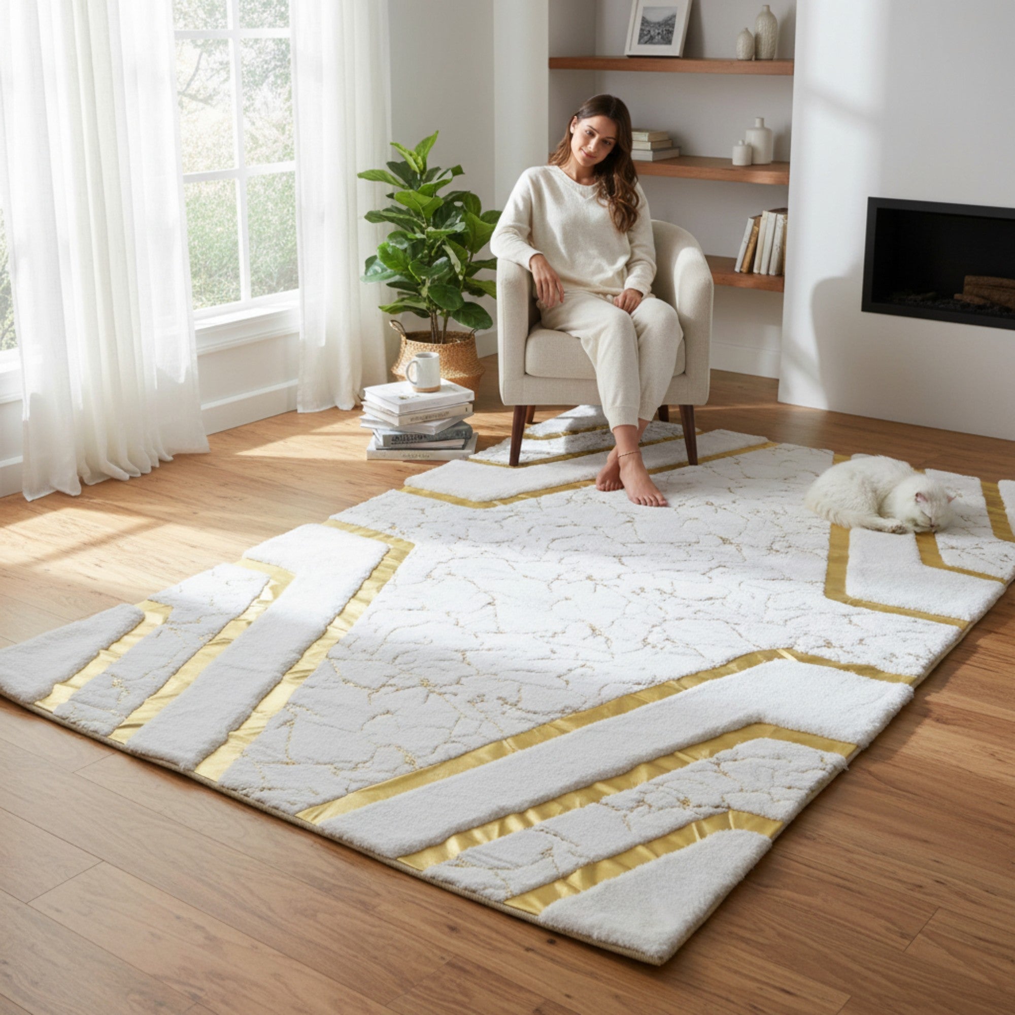 2 x 2.3m Carpet White