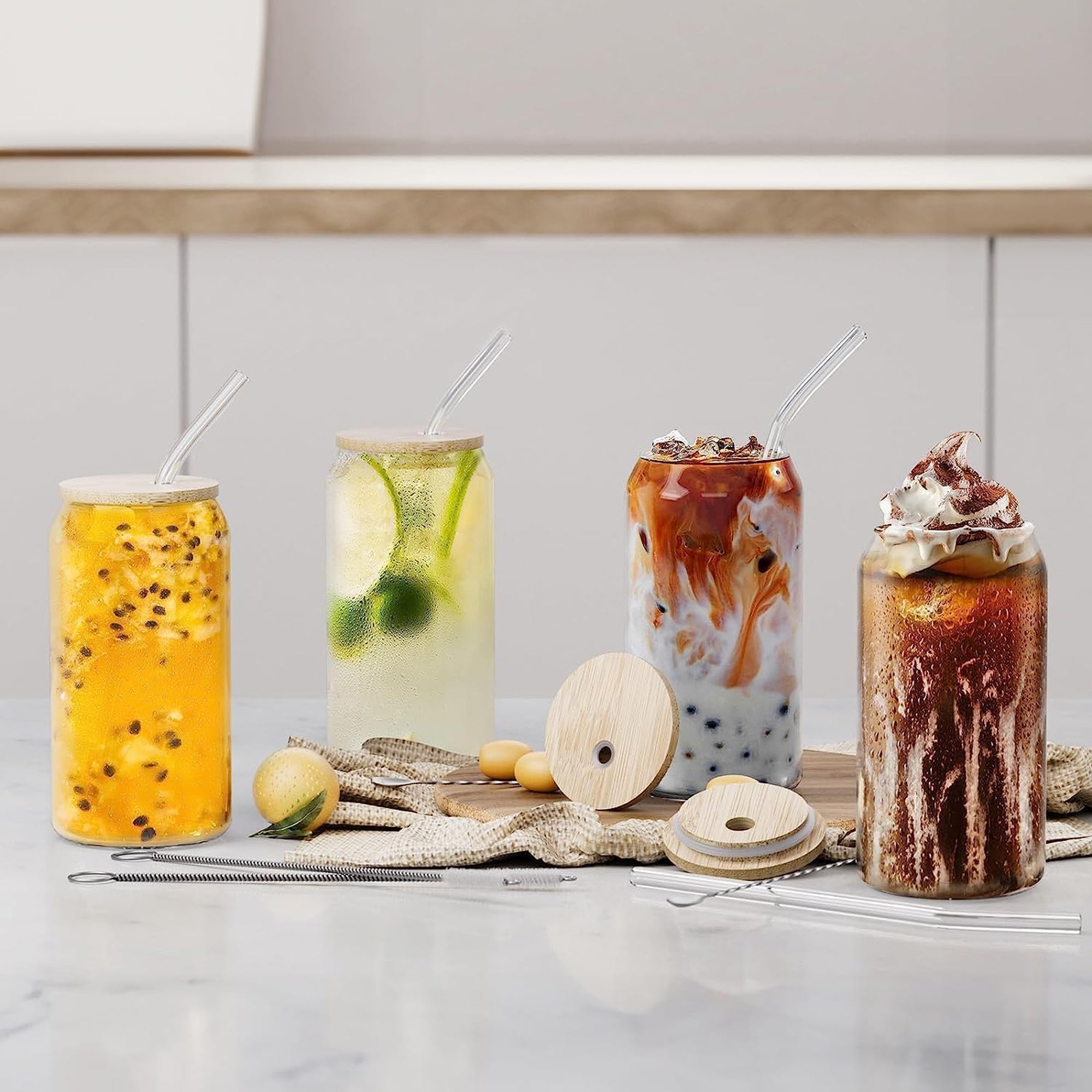 4 Piece 500ml Glass Tumbler Set Clear