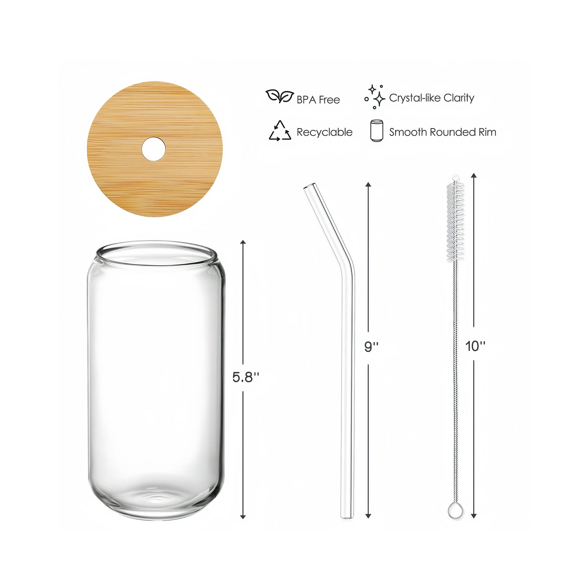 4 Piece 500ml Glass Tumbler Set Clear