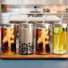 4 Piece 500ml Glass Tumbler Set Clear