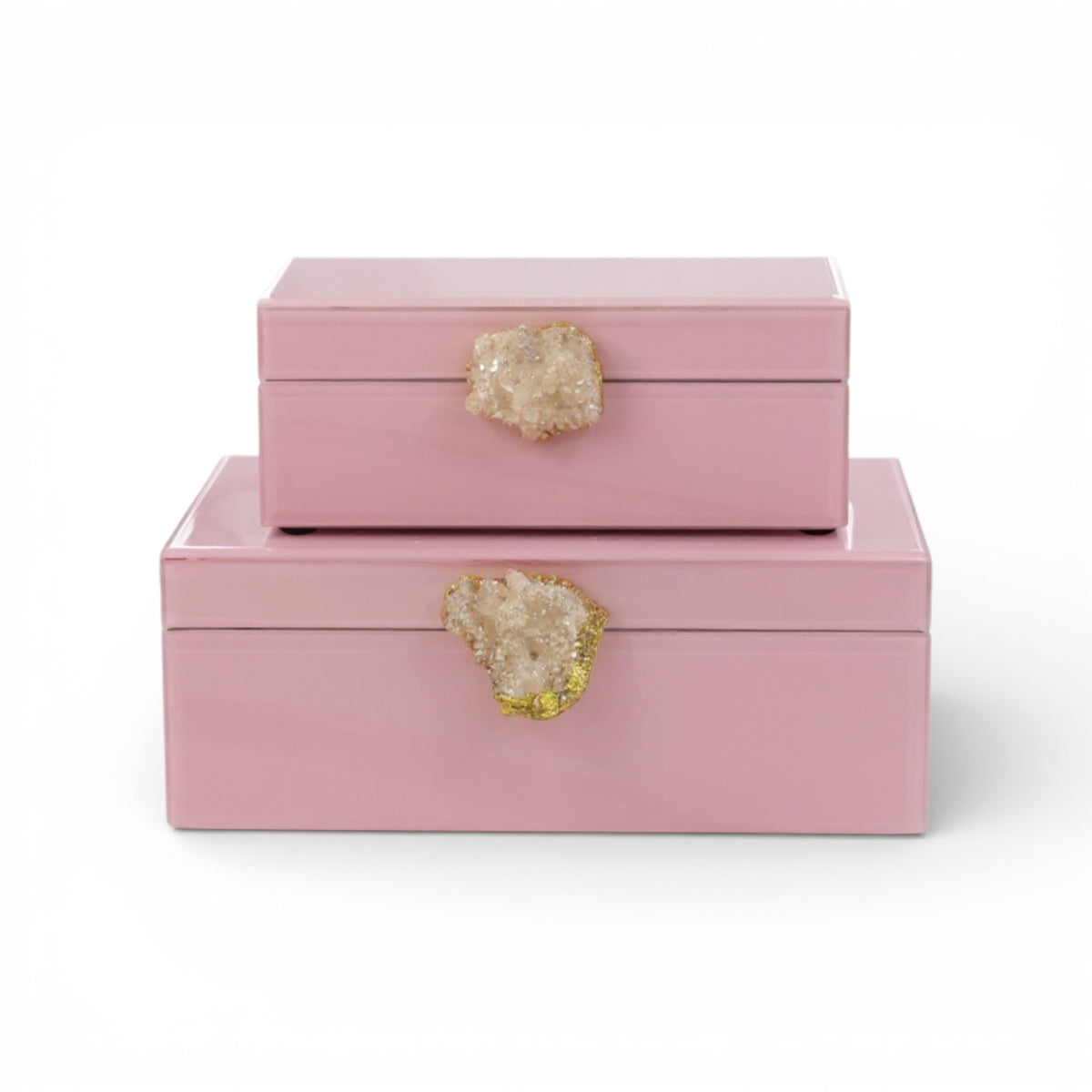 2 Piece Jewellery Box Set Pink