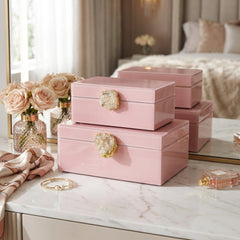 2 Piece Jewellery Box Set Pink