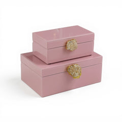 2 Piece Jewellery Box Set Pink