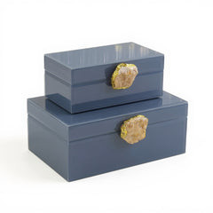 2 Piece Jewellery Box Set Blue