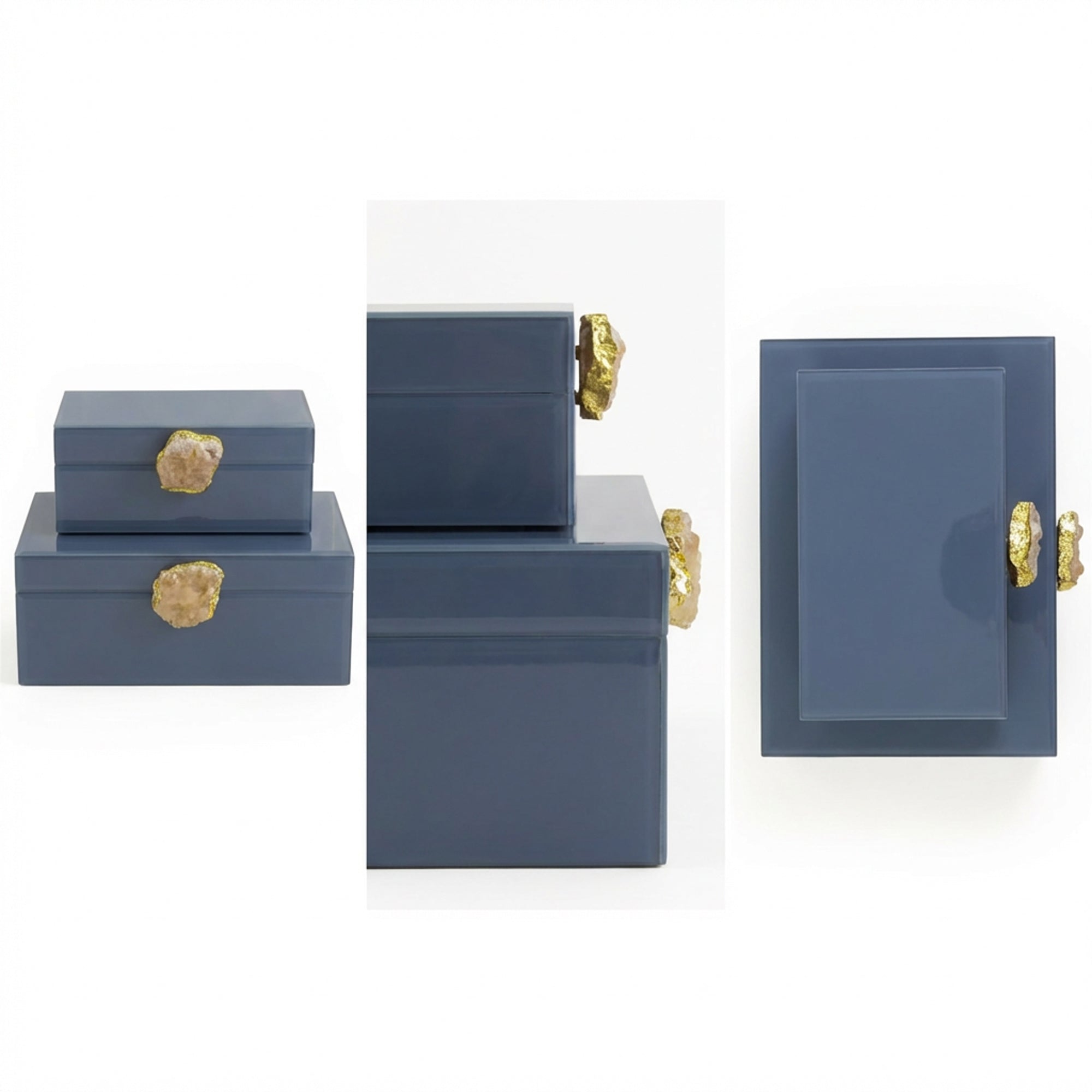 2 Piece Jewellery Box Set Blue